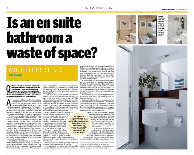 Sunday Independent Design-clinic-10-November Ensuite Bathroom Ideas