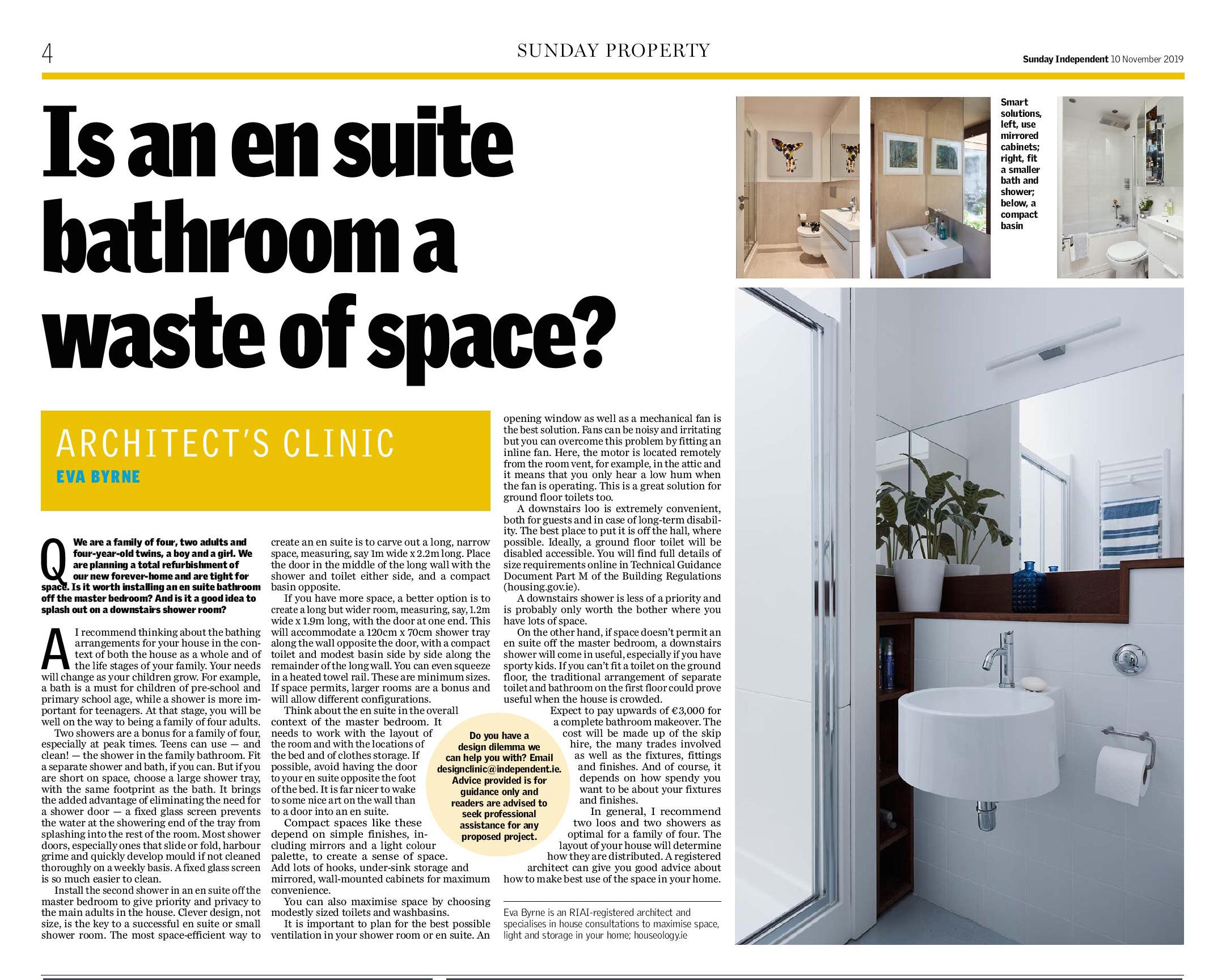 Sunday Independent Is An En Suite Bathroom A Waste Of Space Houseology